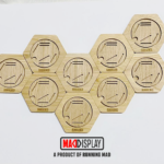 Modular Hexagonal Hanging Medal Holders Assembled wooden hexagon medal holder display