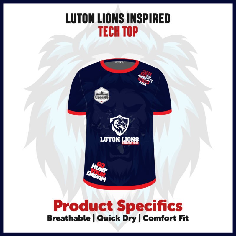 Navy Blue Tech Top with Lion Graphic