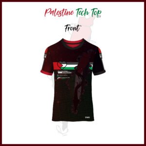 Palestine-Themed Tech Top - Wear Your Support with Palestine Map and Cultural Icons