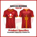 Red Mushroom Gaming Inspired Tech Top T-Shirt