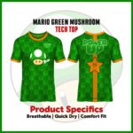 Green Mushroom Gaming Inspired Tech Top T-Shirt