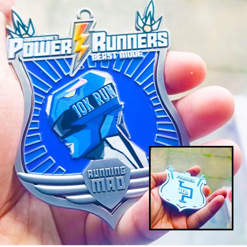 Blue 10K Run medal displayed