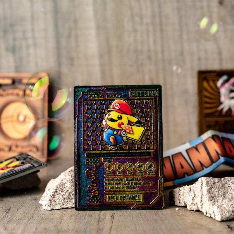 Mario-themed Pikachu Collectible Card
