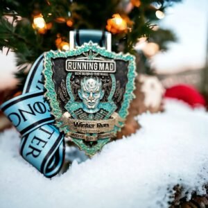 Game of Thrones Inspired Winter Run Challenge Medal Displayed Against Snow"