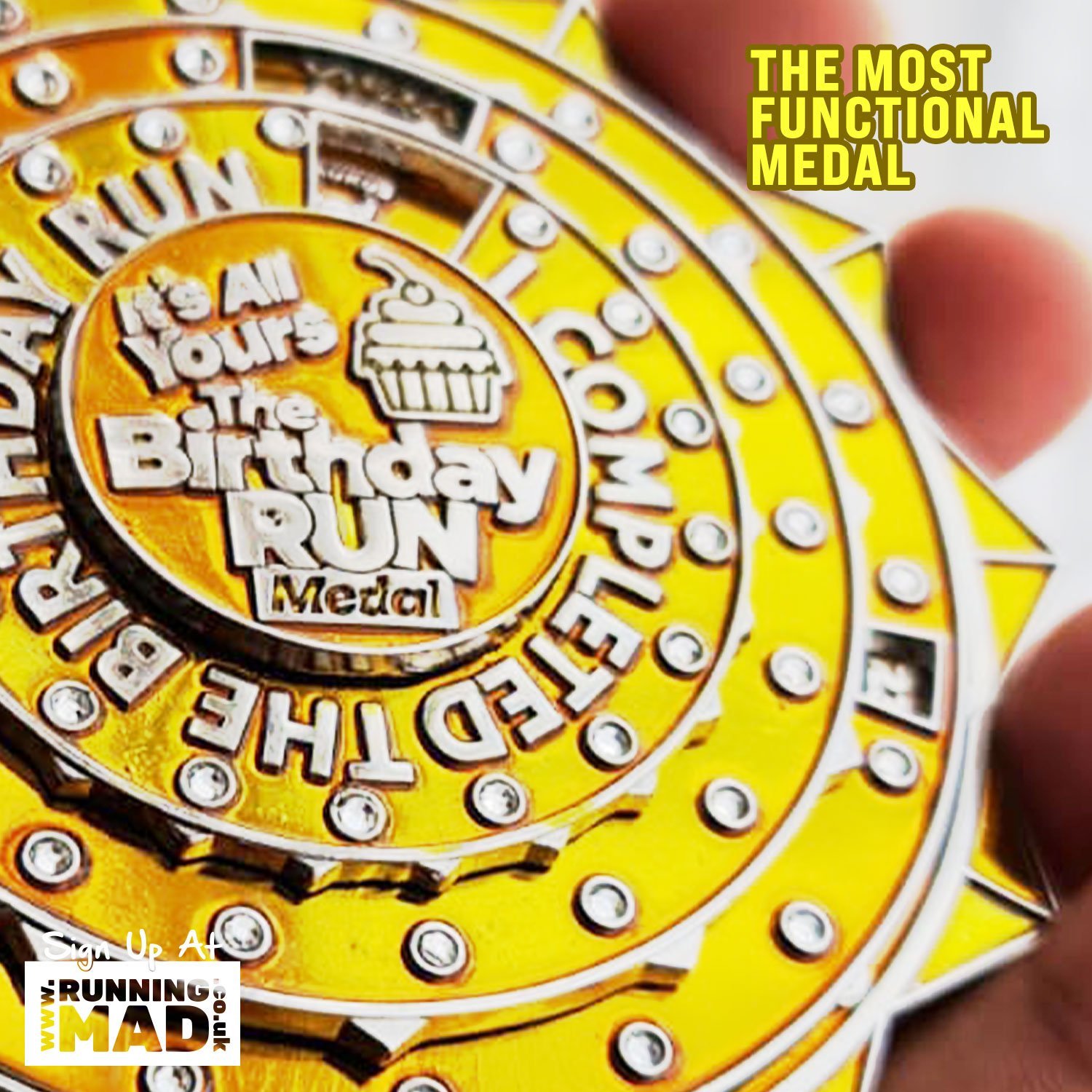 Birthday Run Celebration challenge medal – detail 2