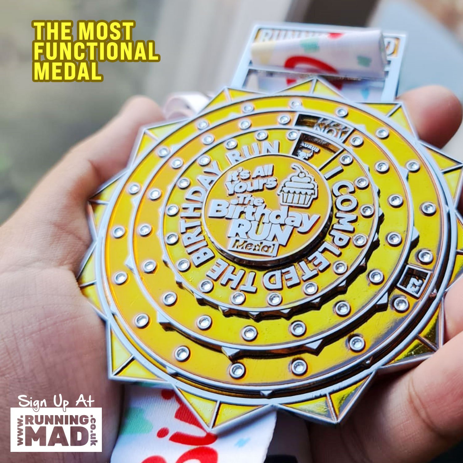 Birthday Run Celebration challenge medal – detail 4