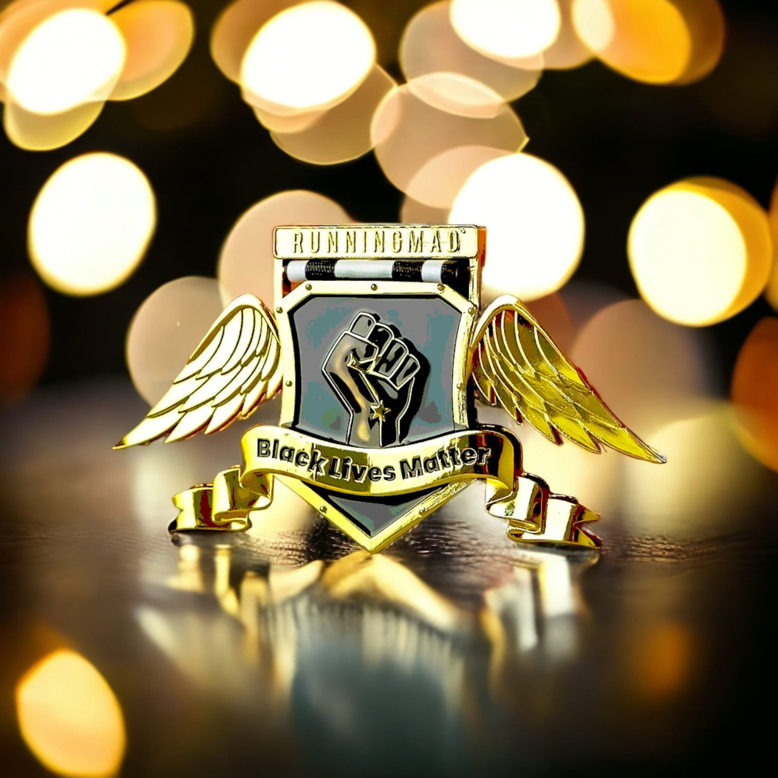 Black Lives Matter united for equality challenge medal – detail 1