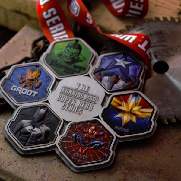 Epic Superhero Series medals fitted together