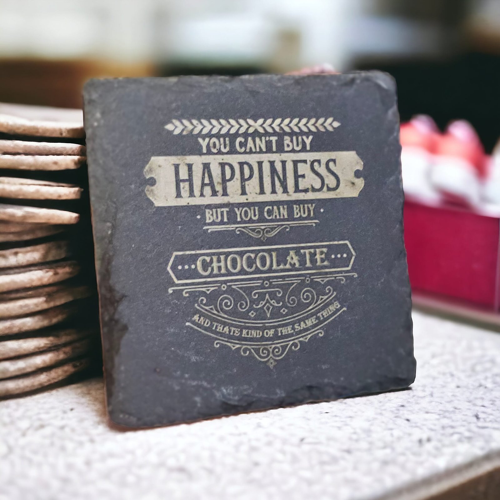 Customizable Rock Slate Coasters