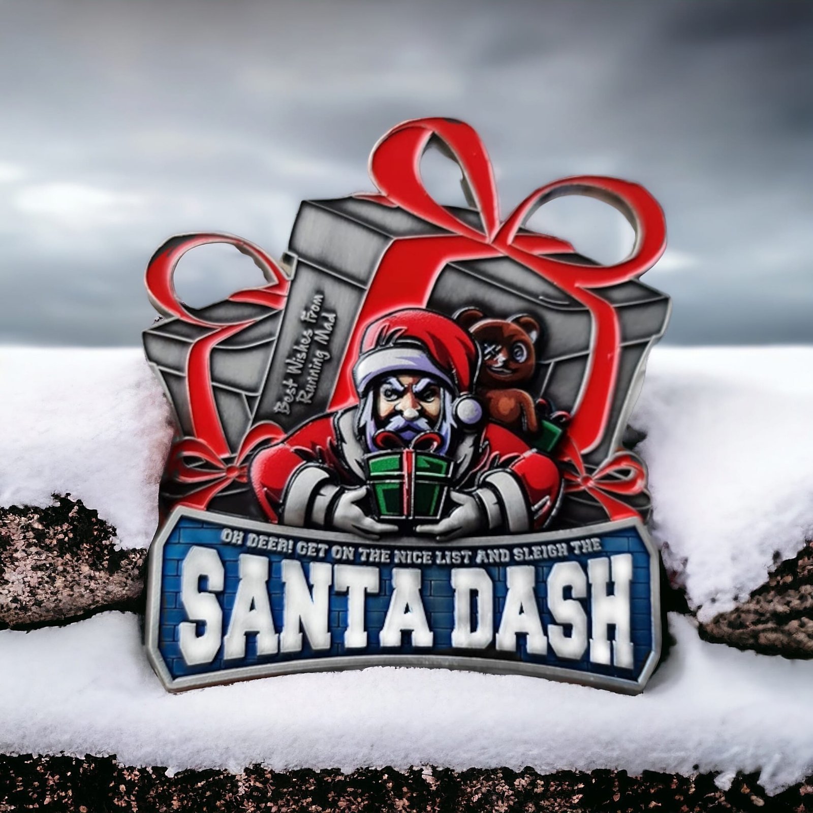 Sleigh Your Run Santa Dash Christmas medal – detail 1