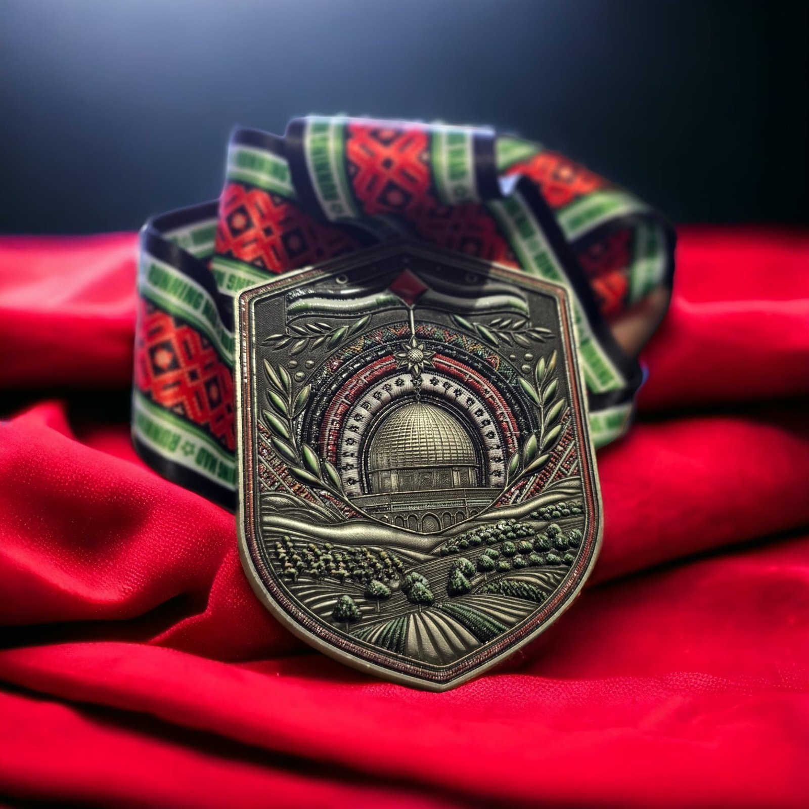 Palestinian commemorative cultural landmark collectible medal – detail 1