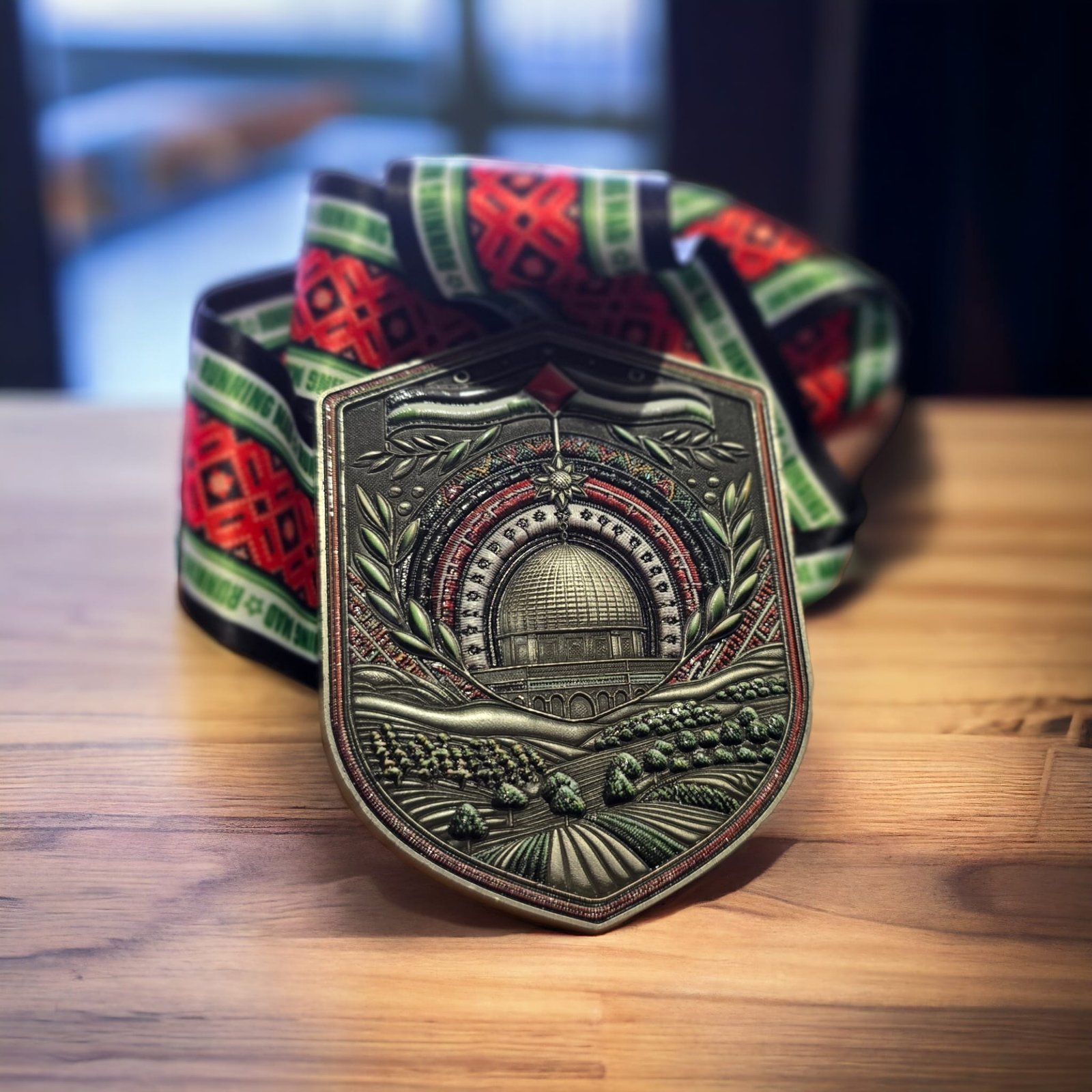 Palestinian commemorative cultural landmark collectible medal – detail 2