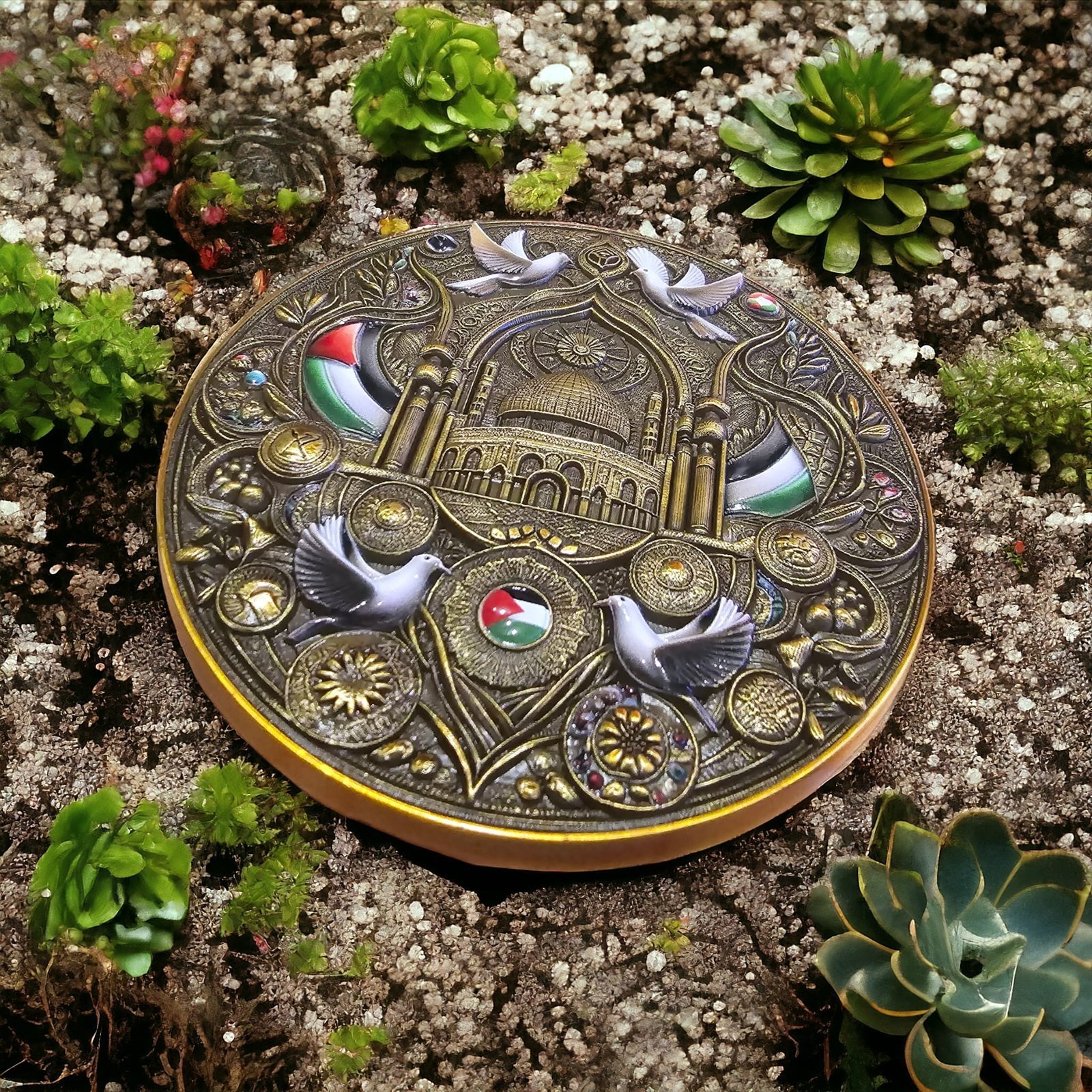 Palestine Dove Peace antique challenge medal – detail 4