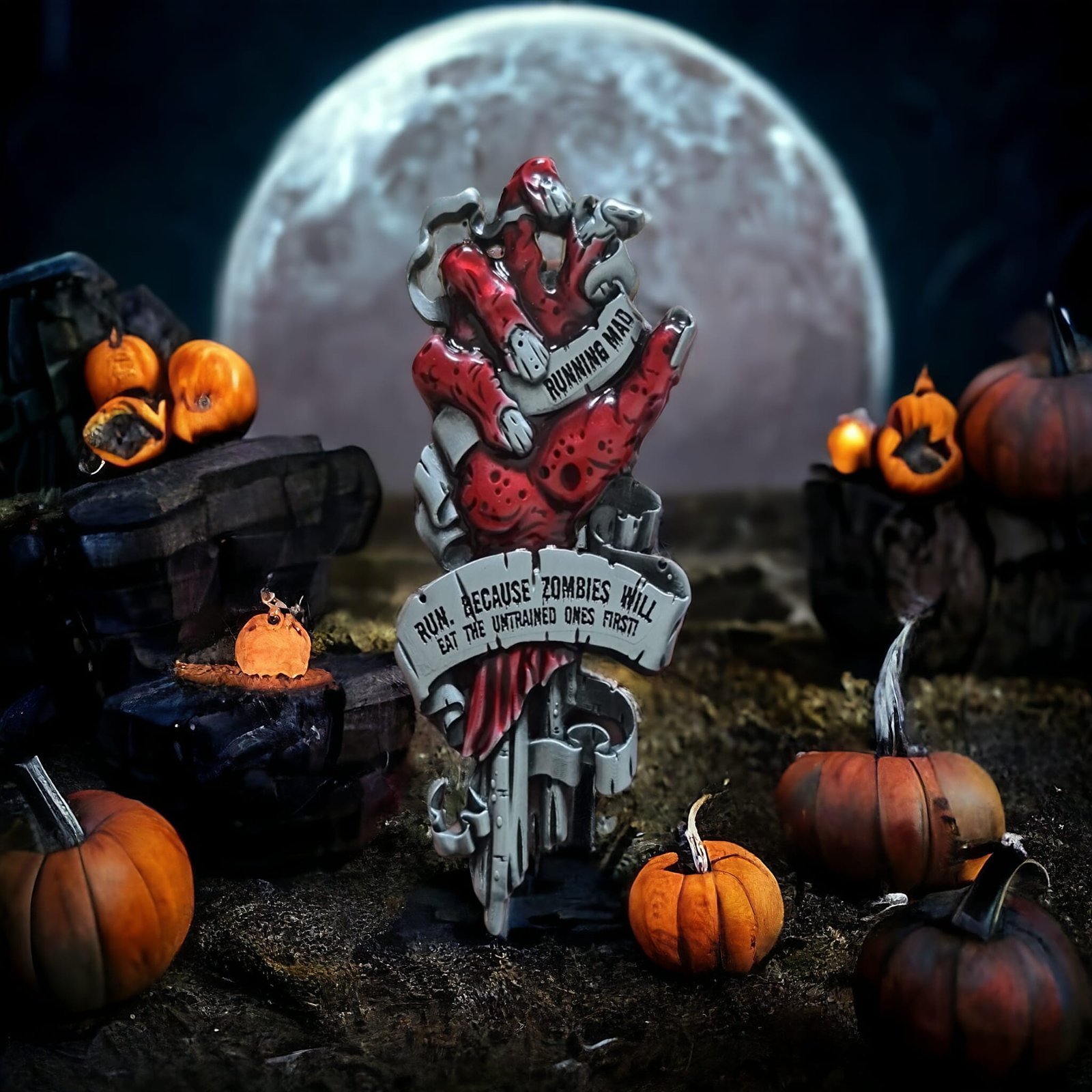 Zombie Run Challenge Halloween survival medal – detail 2
