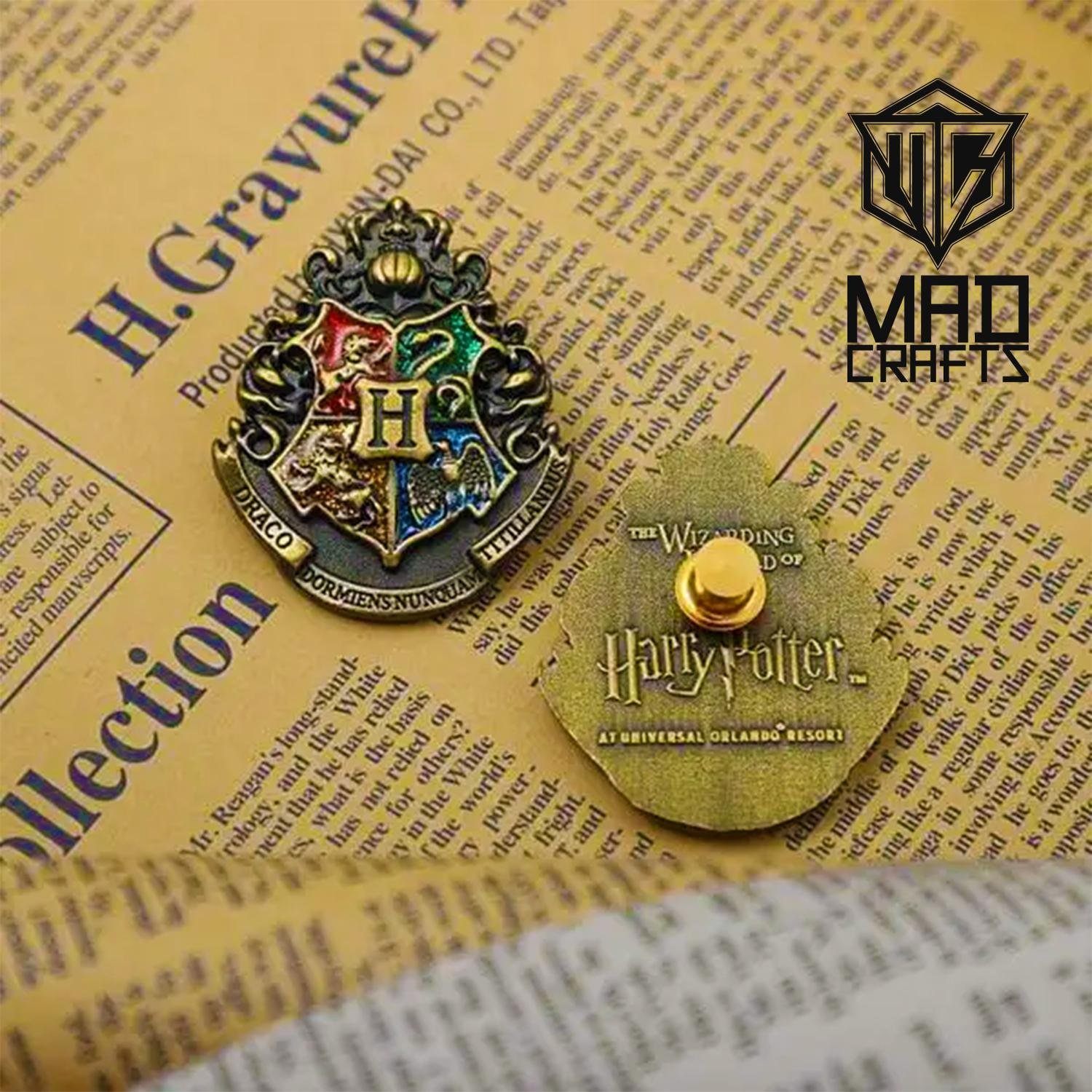 Wizard Academy House Crest Enamel Pin Set – Fantasy School Badge Brooch Gift, Magic School Houses Collectible Pin Badge Set - Image 2