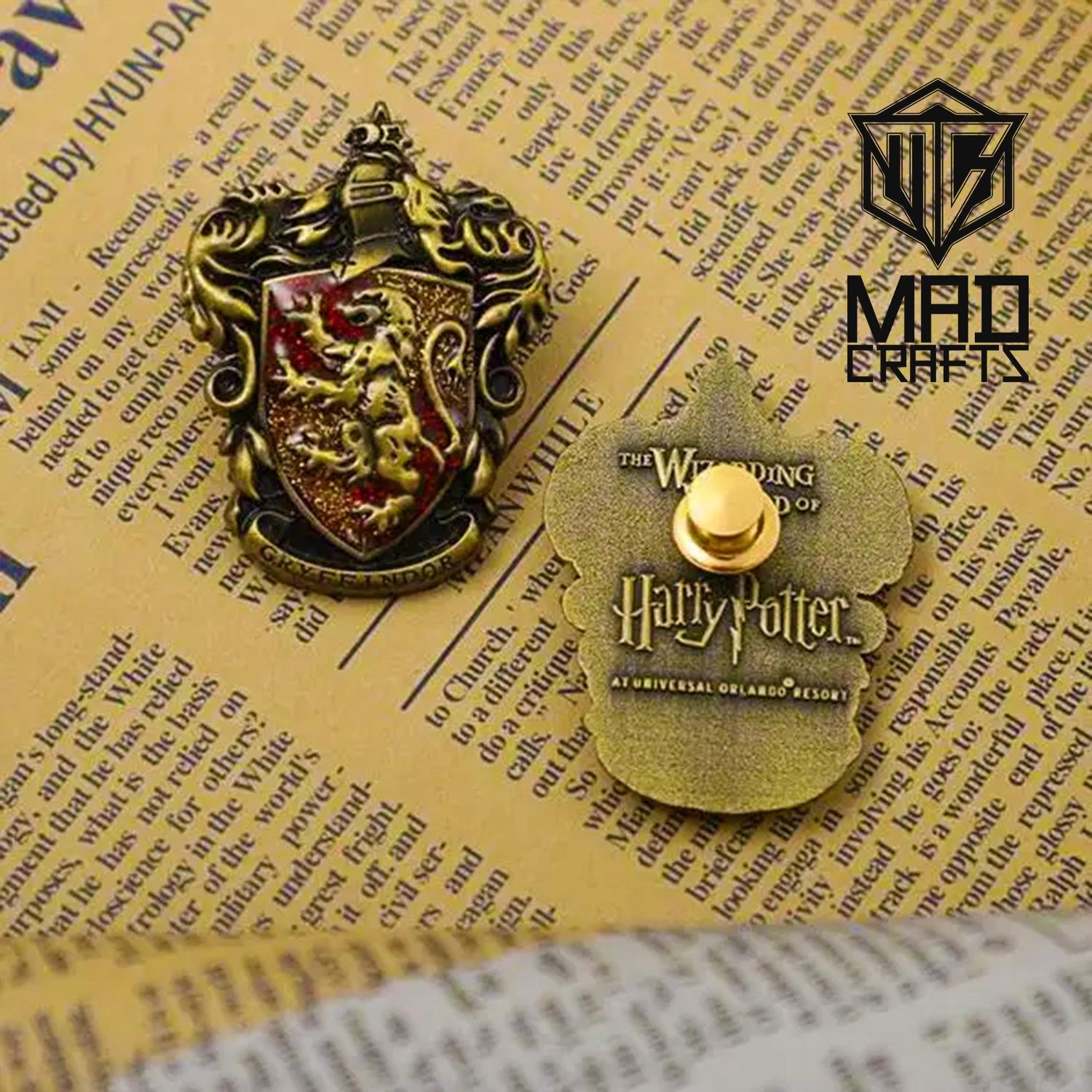 Wizard Academy House Crest Enamel Pin Set – Fantasy School Badge Brooch Gift, Magic School Houses Collectible Pin Badge Set - Image 3