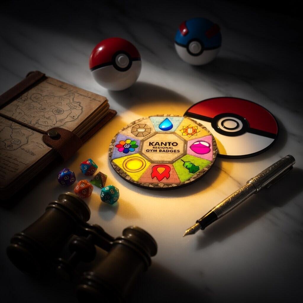 Gym Badge Medallion Collector Coin – 8 Badge Display, Engravable Gamer Keepsake, Retro Gaming Gift - Image 5