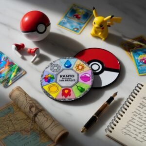 Gym Badge Medallion Collector Coin – 8 Badge Display, Engravable Gamer Keepsake, Retro Gaming Gift