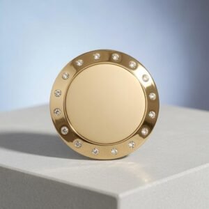 Personalised 60mm Crystal Coin, Large Custom Engraved Medal with Crystals, Luxury Keepsake Award or Anniversary Gift